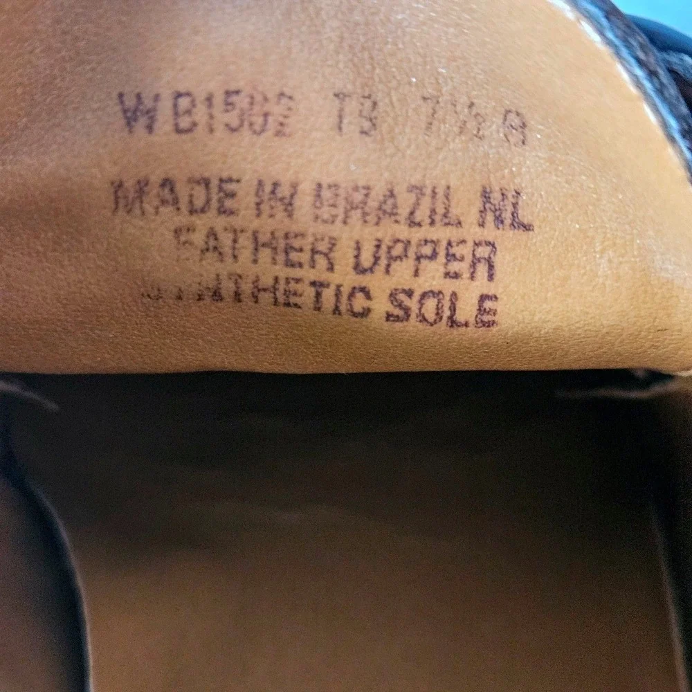 Lauren‎ Ralph Lauren Mens Dark Brown Croc Embossed Leather Apron Toe Oxfords 7.5
